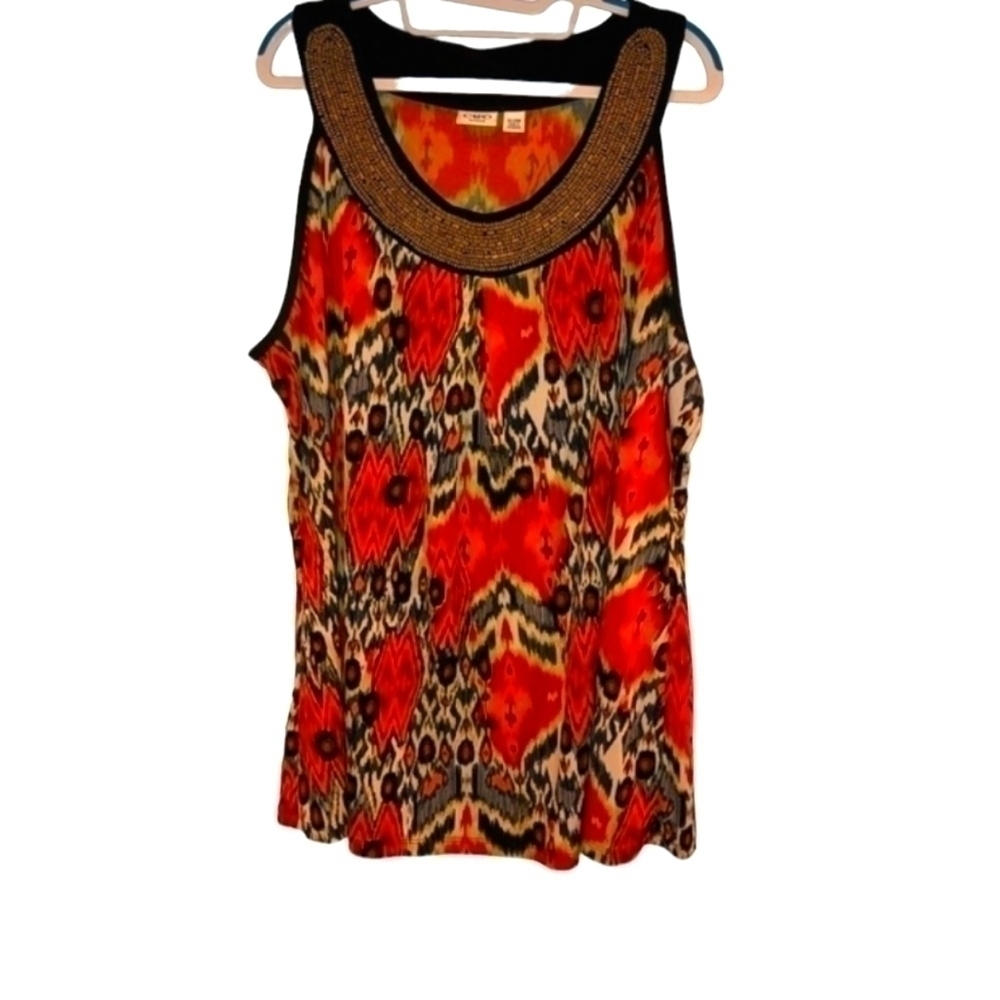 Cato size 22/24W sleeveless tank top blouse beaded top